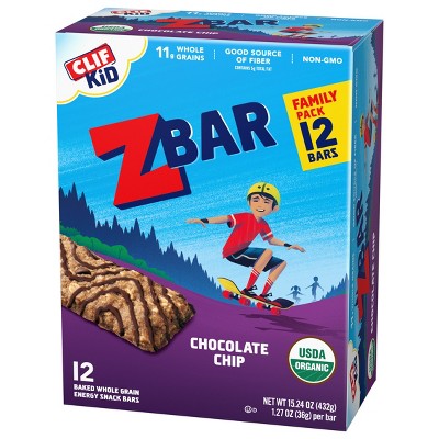 CLIF Kid ZBAR Organic Chocolate Chip Energy Bars- 12ct