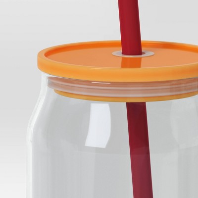 17oz Glass Smiley Straw Tumbler - Room Essentials