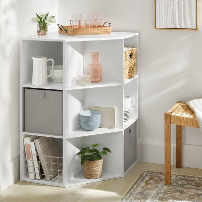 11" 9 Cube Corner Book Shelf White - Brightroom (LOCAL PICKUP ONLY)