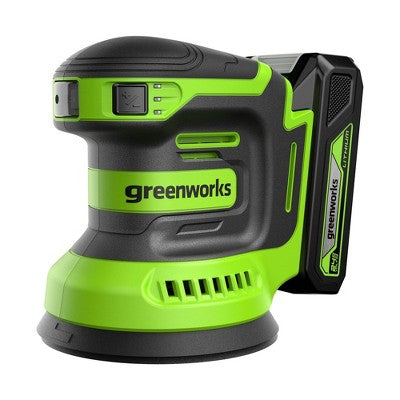 Greenworks POWERALL 24V Cordless 5'' Orbital Sander with 2Ah Battery and Charger