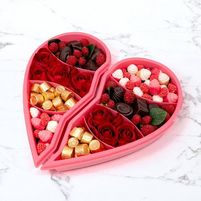 Cook With Color Valentine Best Friends Heart-Shaped Snack Box Pink