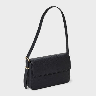 Flap Shoulder Bag - A New Day Black