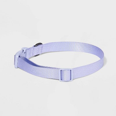 Basic Dog Adjustable Collar with Color Matching Buckle - XL - Lilac - Boots & Barkley