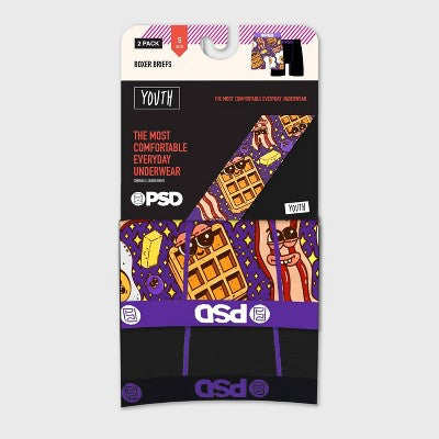 PSD Boys' 2pk Morning Mash Printed Boxer Briefs - Purple S