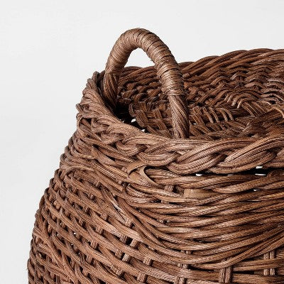 Square Rattan Basket Dark Brown - Threshold designed with Studio McGee