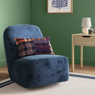 Rocking Floor Dorm Lounge Chair Navy Corduroy - Room Essentials (LOCAL PICKUP ONLY)