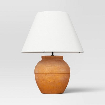 21.25"x17" Large Ceramic Table Lamp Terracotta - Threshold (LOCAL PICKUP ONLY)
