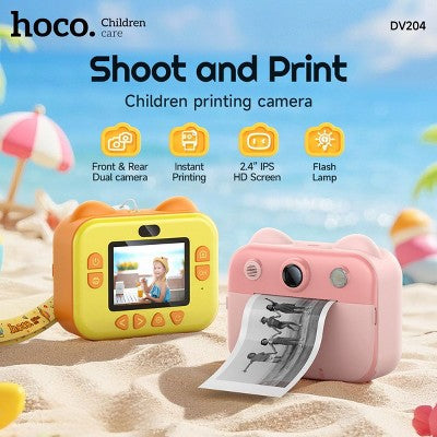 hoco. Kids Dual-Cam Digital Print Camera, Yellow