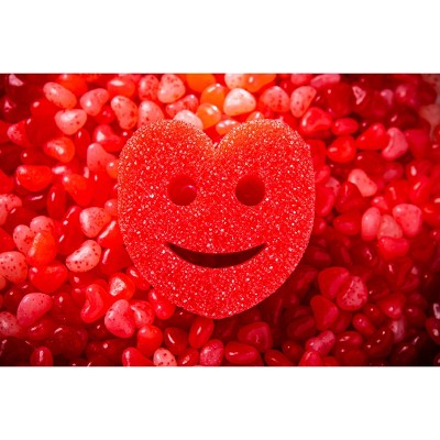 Scrub Daddy Scrub Mommy Red Velvet Heart Dual-Sided Scrubber + Sponge: Foam Material, Cleaning Tools, 6" Height
