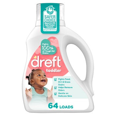 Dreft Toddler HE Fights Stains Removes Odors Liquid Laundry Detergent 64 Loads - 84 fl oz