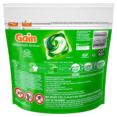 Gain Flings Moonlight Breeze Laundry Detergents - 16ct: Resealable Bag, Odor Control, Paraben-Free, High Efficiency