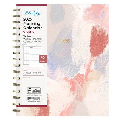 BlueSky 2025 Weekly/Monthly Planner 9.25"x7.87" Wirebound Saphne