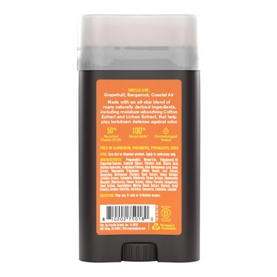 Every Man Jack Limited Edition Full Court Collection Aluminum Free Men's Deodorant - Step Back Splash - 3oz: Invisible Solid, Normal Skin