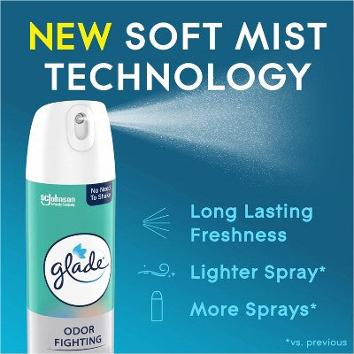 Glade Odor Fighting Soft Mist Aerosol Room Air Freshener - Sky & Sea Salt - 8oz