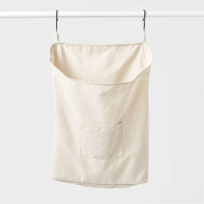 Canvas Over The Door Laundry Hamper - Brightroom: Hanging Clothes Sorter, Kids Hamper, 45L Capacity, Beige