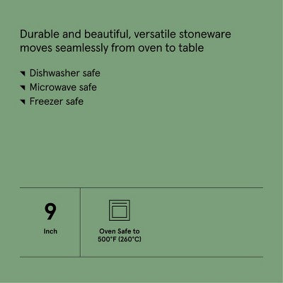 9" Round Stoneware Ruffle Pie Dish Cream - Figmint