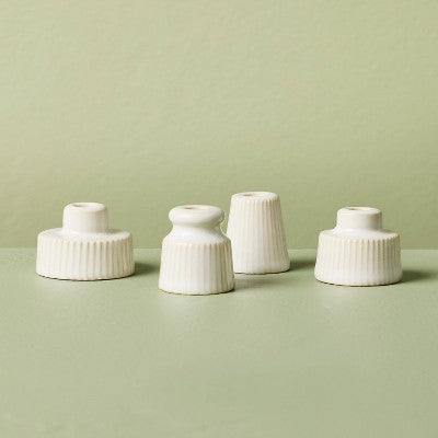 4pc Mini Ceramic Taper Candle Holders Sour Cream - Hearth & Hand with Magnolia