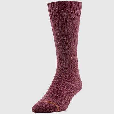 Signature Gold by GOLDTOE Men's Repreve Crew Socks 2pk - Brown/Wine Red
