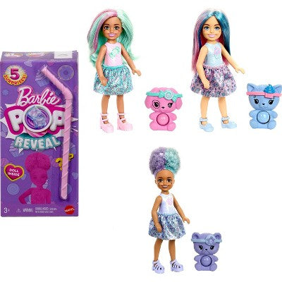 Barbie Chelsea Pop Reveal Treat Series Doll with 5 Surprises Including Scent & Pet