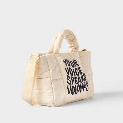 Black History Month Quilted Crossbody Bag - Cream