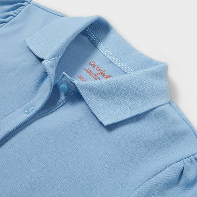 Girls' Short Sleeve Interlock Uniform Polo Shirt L Plus