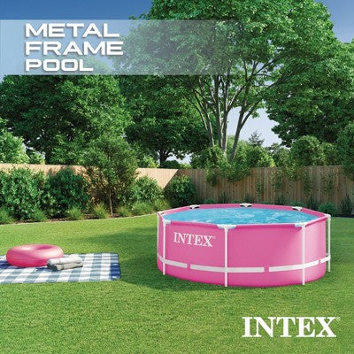 Intex 28290EH 8ft x 30in Round Metal Frame Above Ground Swimming Pool, Pink (LOCAL PICKUP ONLY)
