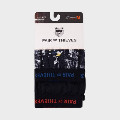 Pair of Thieves Men's Super Fit Boxer Briefs 2pk Black/Abstract M