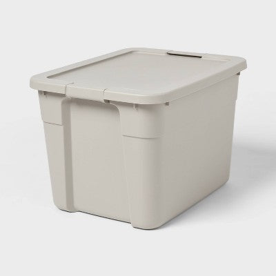 20gal Latching Storage Tote Spaceship Gray - Brightroom