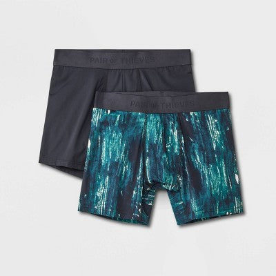 Pair of Thieves Men's Abstract Print Hustle Boxer Briefs 2pk - Green M