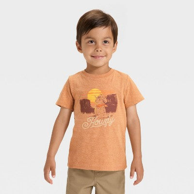 Toddler Boys' Howdy Graphic T-Shirt - Cat & Jack Brown 2T