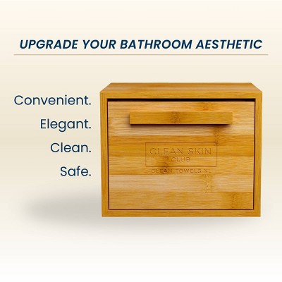 Clean Skin Club Clean Towels XL Original + Bamboo Container - Drawer - 50ct
