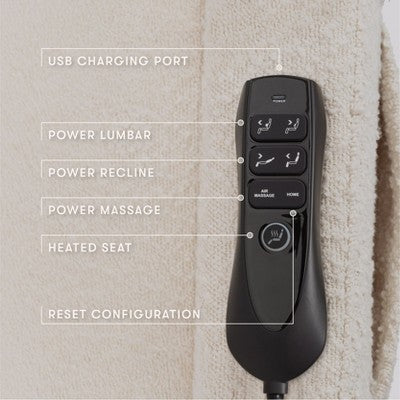 Babyletto Kiwi Deluxe Power Recliner and Swivel Glider with Heat and Massage - Performance Ivory Boucle (LOCAL PICKUP ONLY)