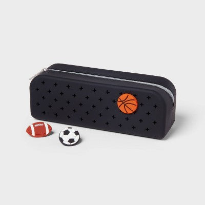 Silicone Charm Pencil Pouch Black - up&up