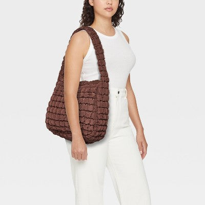 Puffer Hobo Shoulder Bag - Wild Fable Brown