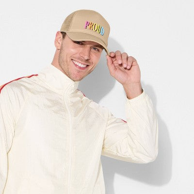 Pride Adult Mesh Proud Baseball Hat - Beige