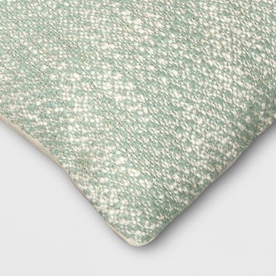 Textured Woven Cotton Square Throw Pillow Green - Room Essentials: Dobby Cotton, Indoor Decorative Accent, Polyester Fill