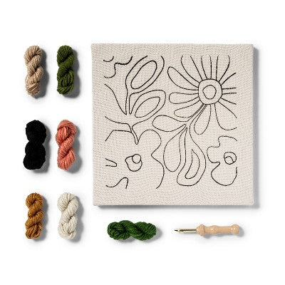 Punch Needling Canvas Kit - Mondo Llama: Needle Punch Craft Kit for Adults, Includes Yarn & Needle, Art & Design Theme