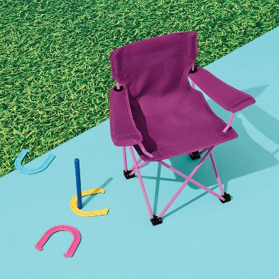 Kids' Foldable Quad Outdoor Portable Camping Chair Berry/Pink - Sun Squad (LOCAL PICKUP ONLY)