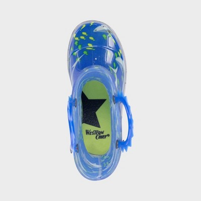 Western Chief Toddler Boys Sharks Swim Rain Boots - Blue 5T