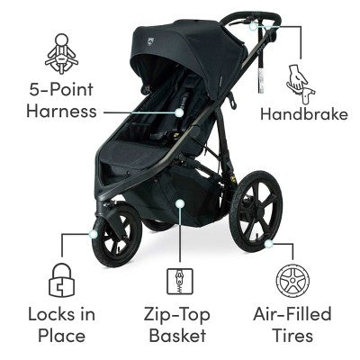 BOB Gear Wayfinder Jogging Stroller with Dual Suspension and Air-Filled Tyres - Nightfall (LOCAL PICKUP ONLY)