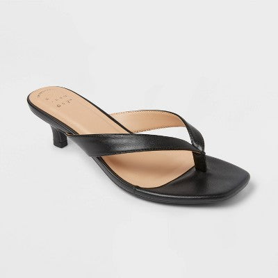 Women's Iona Heels with Memory Foam Insole - A New Day Black 7