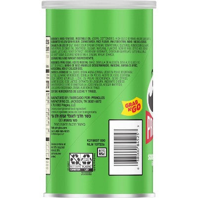 Pringles Grab & Go Large Sour Cream & Onion Potato Crisps Chips - 2.5oz