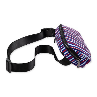 Wemco Men's 4" Star Print Americana Hip Sling Pack - Blue