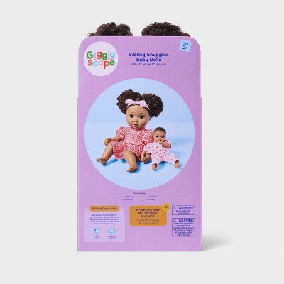 14" Dark Brown Hair/Brown Eyes Toddler Doll + Mini Baby Doll - Gigglescape