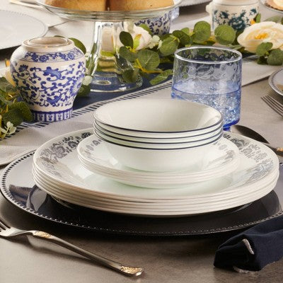 Corelle 16pc Old Town Blue Dinnerware Set