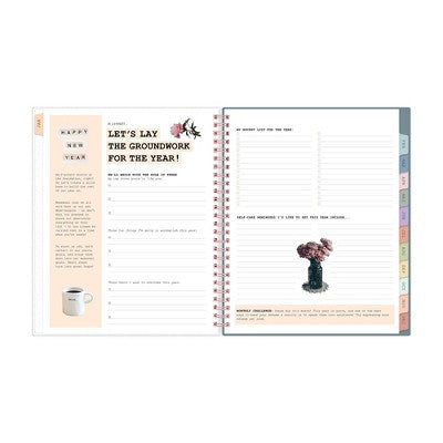 WAAV Planner 2025 Weekly/Monthly Planner 9.25"x7.87" Wirebound Frosted Transition: Adult Calendar, Tabs, Multicolored