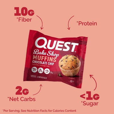 Quest Nutrition Bake Shop Muffin - Chocolate Chip - 8.04oz/4ct