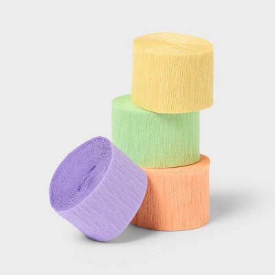8pk Paper Pastel Rainbow Crepe Streamers - Spritz