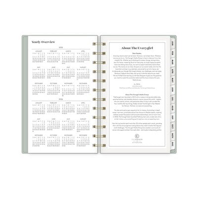 The Everygirl Planner 2025 Weekly/Monthly Planner 6.3"x4.33" Wirebound Solid Soft Sage: Adult Stationery, Calendar, Tabs