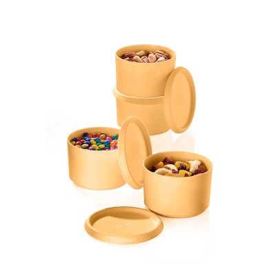Tupperware 8pc (set of 4) Serve and Store Food Storage Canister Set Juicy Peach